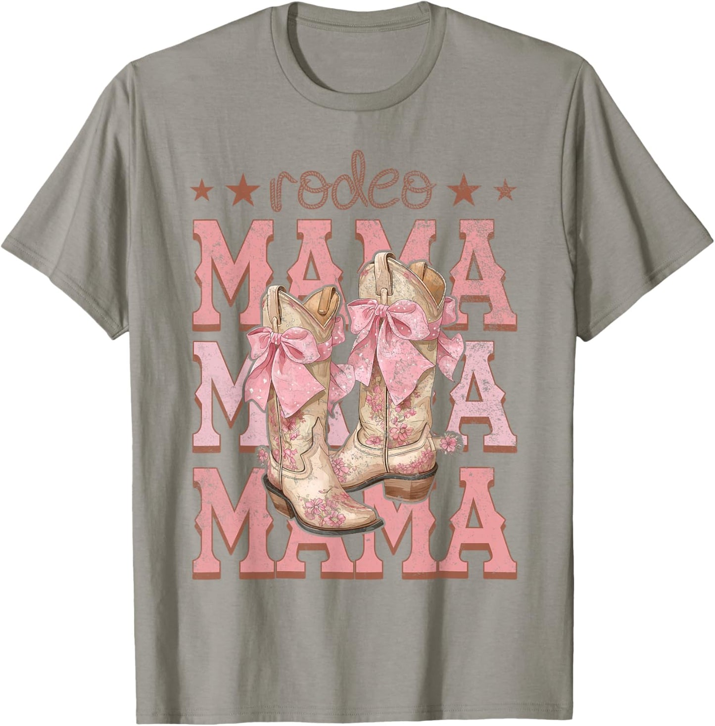 Rodeo Mama Pink Boots Coquette Cow-Girl Birthday Party T-Shirt - T-Shirt | Sand