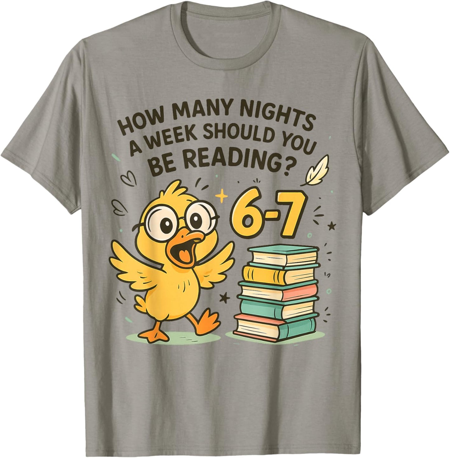 How Many Nights Reading Funny Duck 67 Meme Book Lovers T-Shirt - T-Shirt | Sand