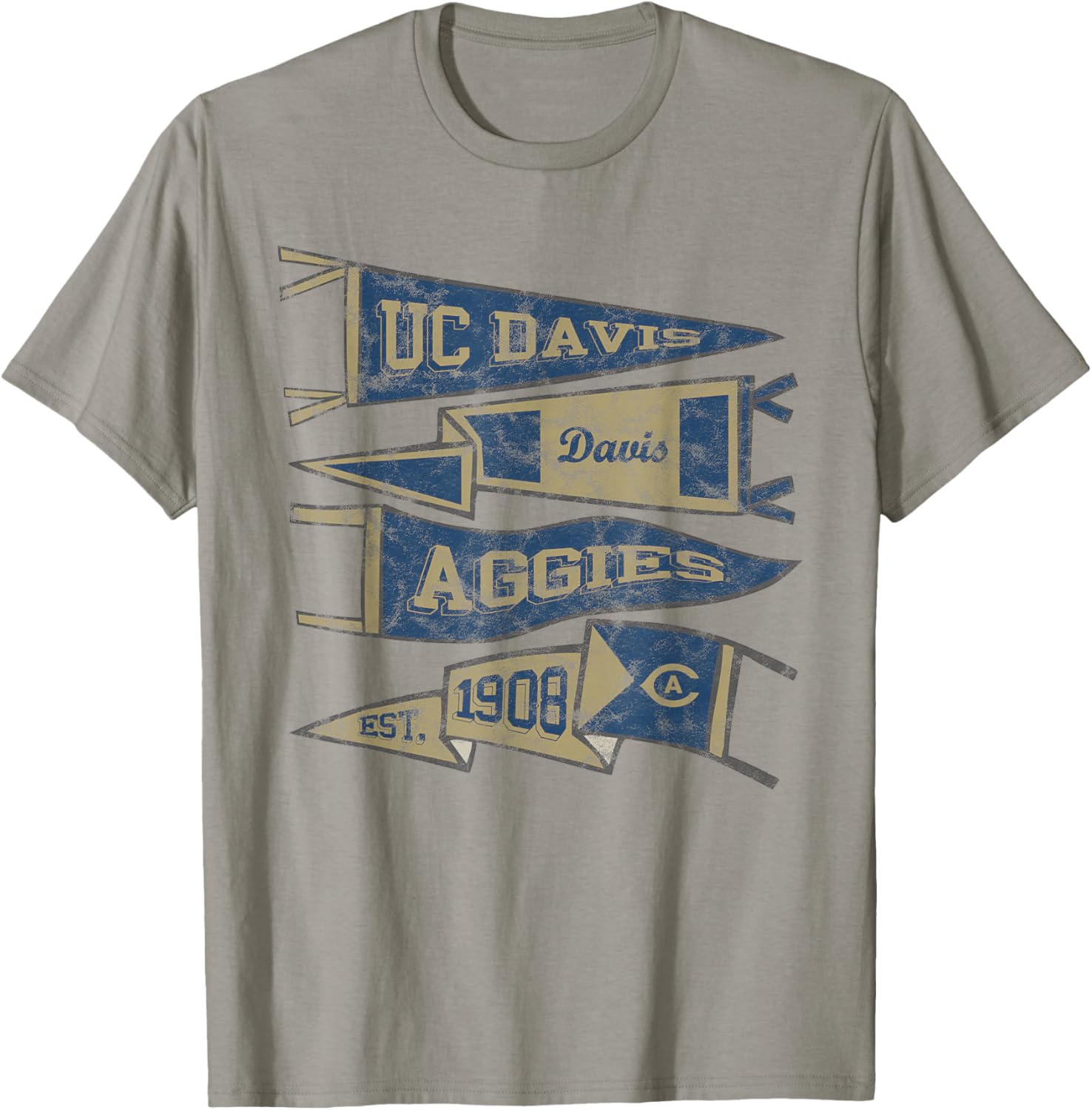 UC Davis Aggies Distressed Pennants T-Shirt - T-Shirt | Sand