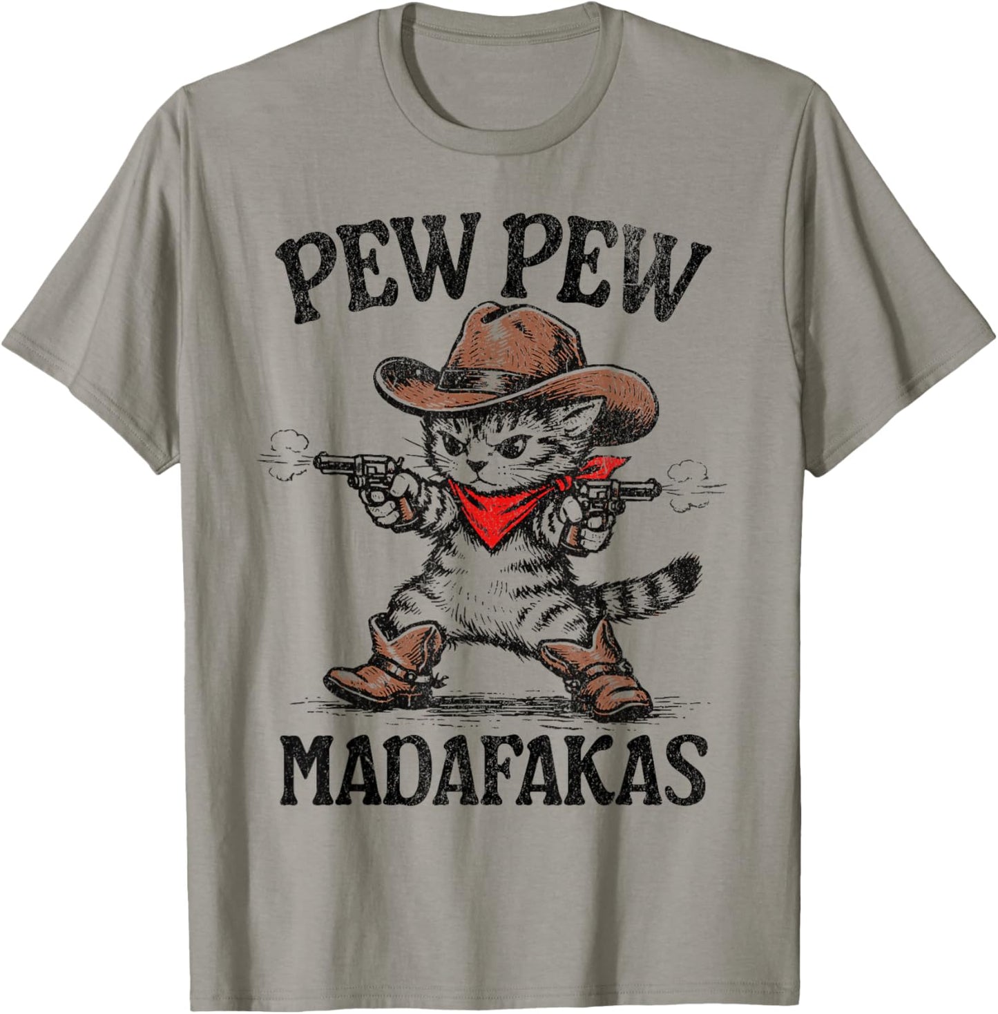 Pew Pew Madafakas - Cowboy Kitten T-Shirt - T-Shirt | Sand