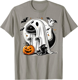 Funny T-Rex Ghost Dinosaur Halloween Costume Tyrannosaurus T-Shirt - T-Shirt | Sand