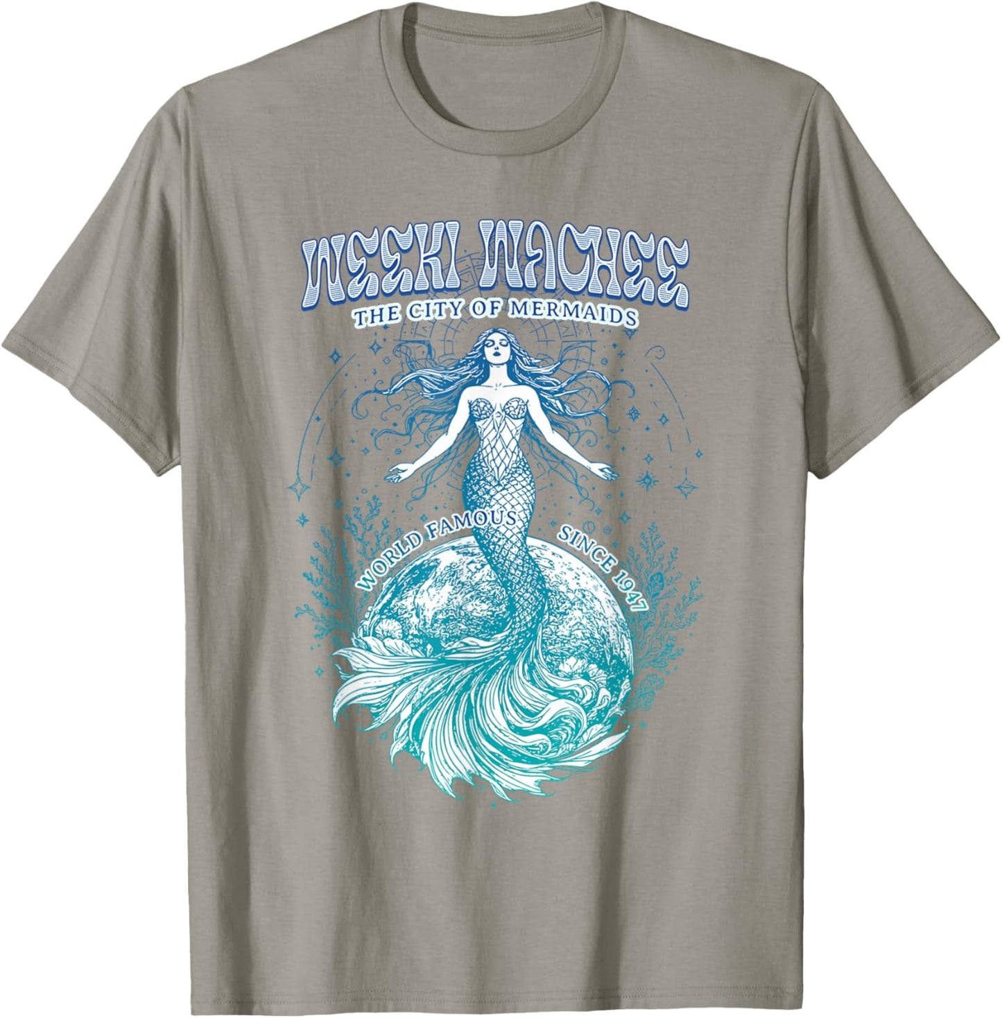 Weeki Wachee Florida Mermaid– City of Mermaids Since 1947 T-Shirt - T-Shirt | Sand