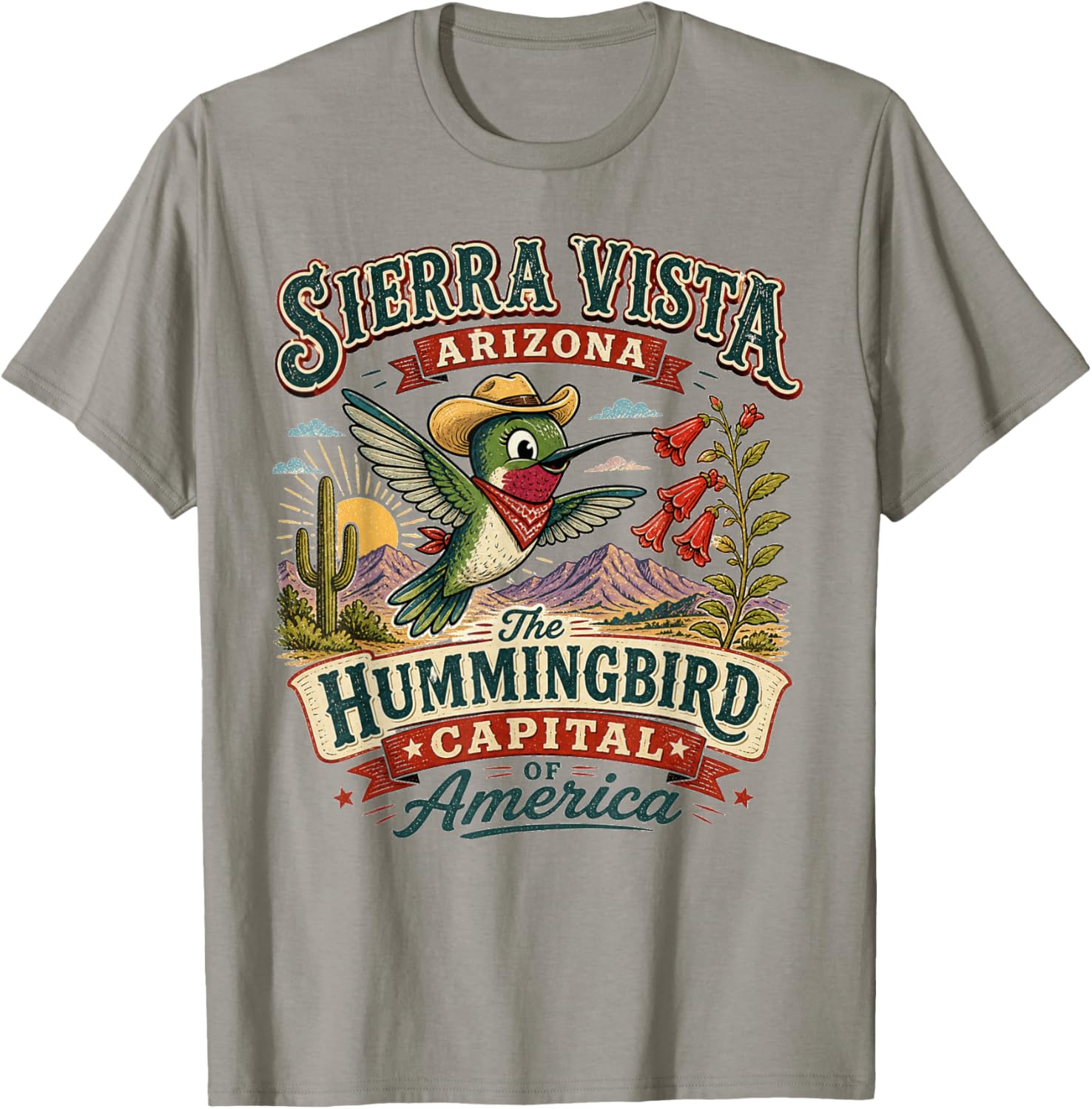 Sierra Vista, Arizona - Hummingbird Capital - Vintage Logo T-Shirt - T-Shirt | Sand