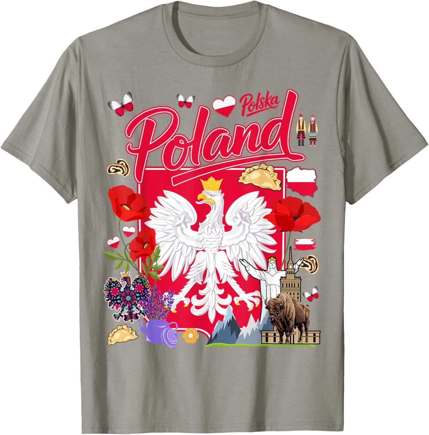 Polska Polish Flag Outfit Idea for Kids Poland Folk Themed T-Shirt - T-Shirt | Sand