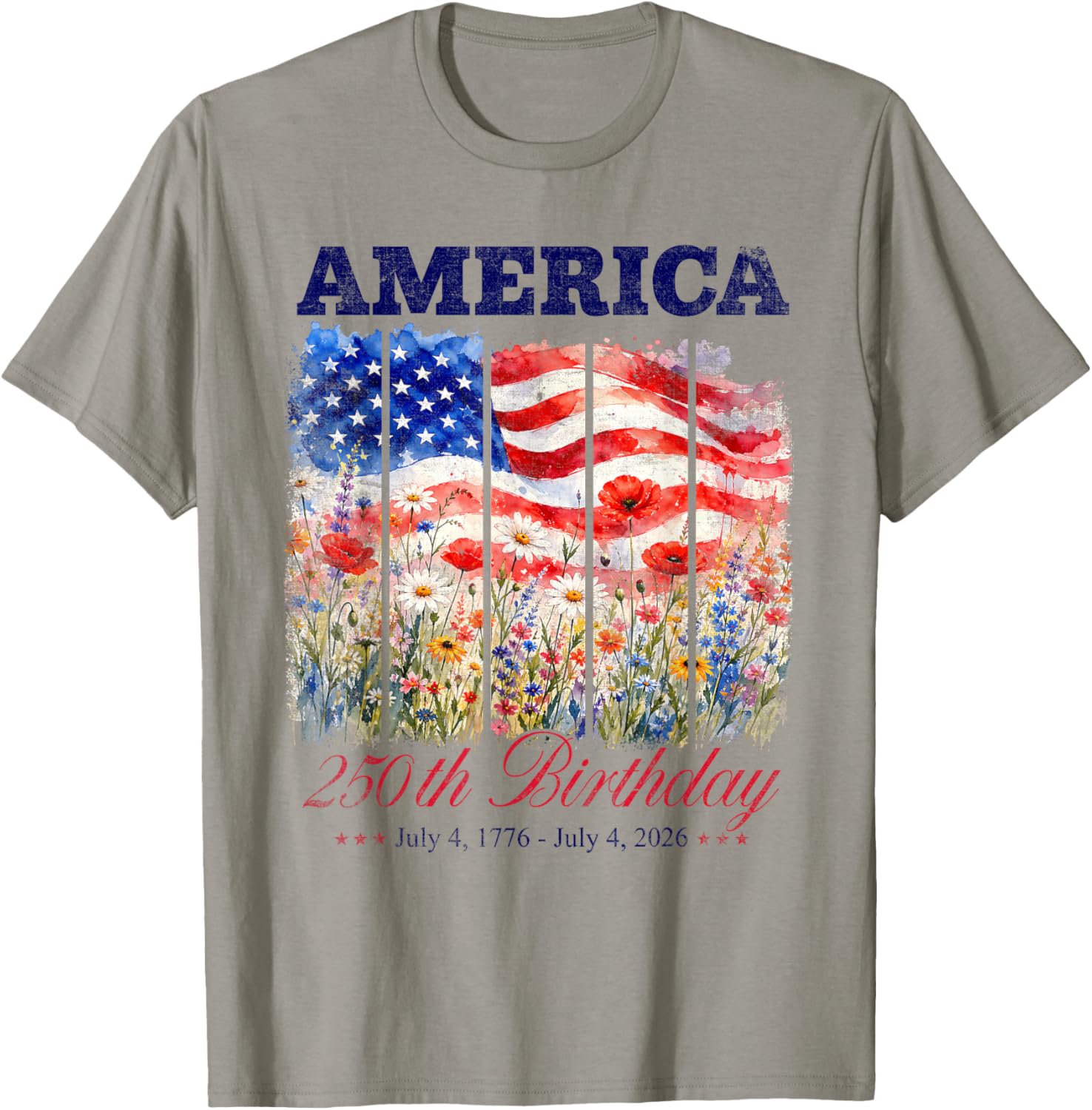 250th Birthday 250 Anniversary 250 Years USA 4th July T-Shirt - T-Shirt | Sand
