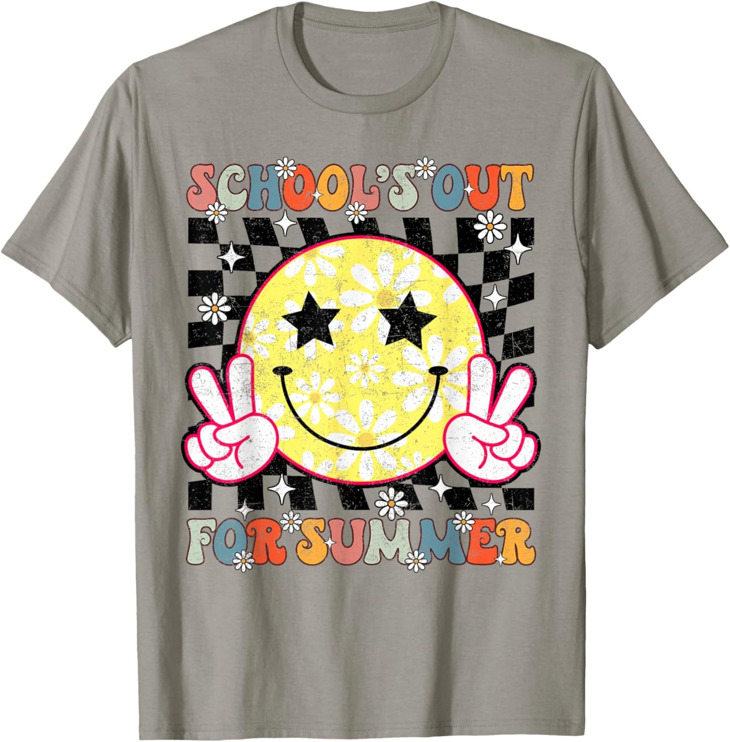 Last Day of School Retro Schools Out for Summer Teacher Kids T-Shirt - T-Shirt | Sand