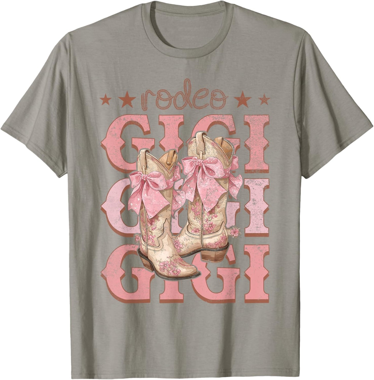 Rodeo Gigi Pink Boots Coquette Cow-Girl Birthday Party T-Shirt - T-Shirt | Sand