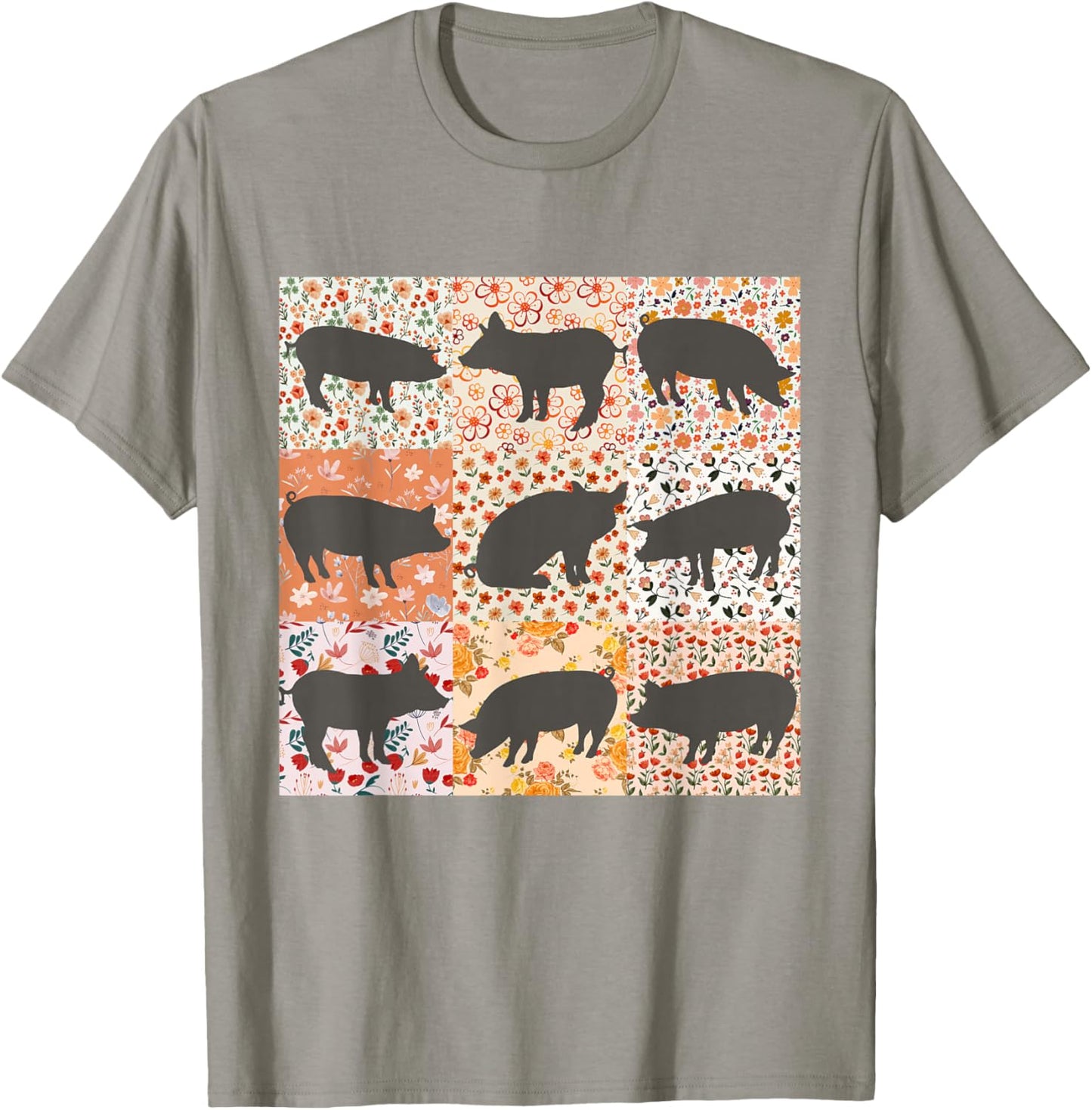 Pig Mom Pig Lover Show Mom Farm Life Farmer Floral Boho Pig T-Shirt - T-Shirt | Sand