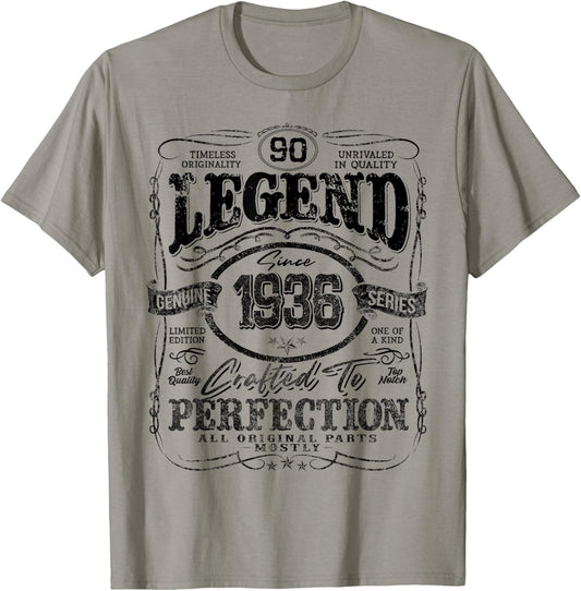 Vintage 1936 Limited Edition Shirt 90 Year Old 90th Birthday T-Shirt - T-Shirt | Sand