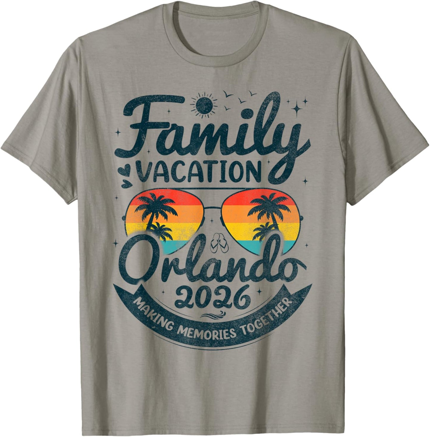 Family Vacation Orlando Beach 2026 Vintage Florida Group T-Shirt - T-Shirt | Sand