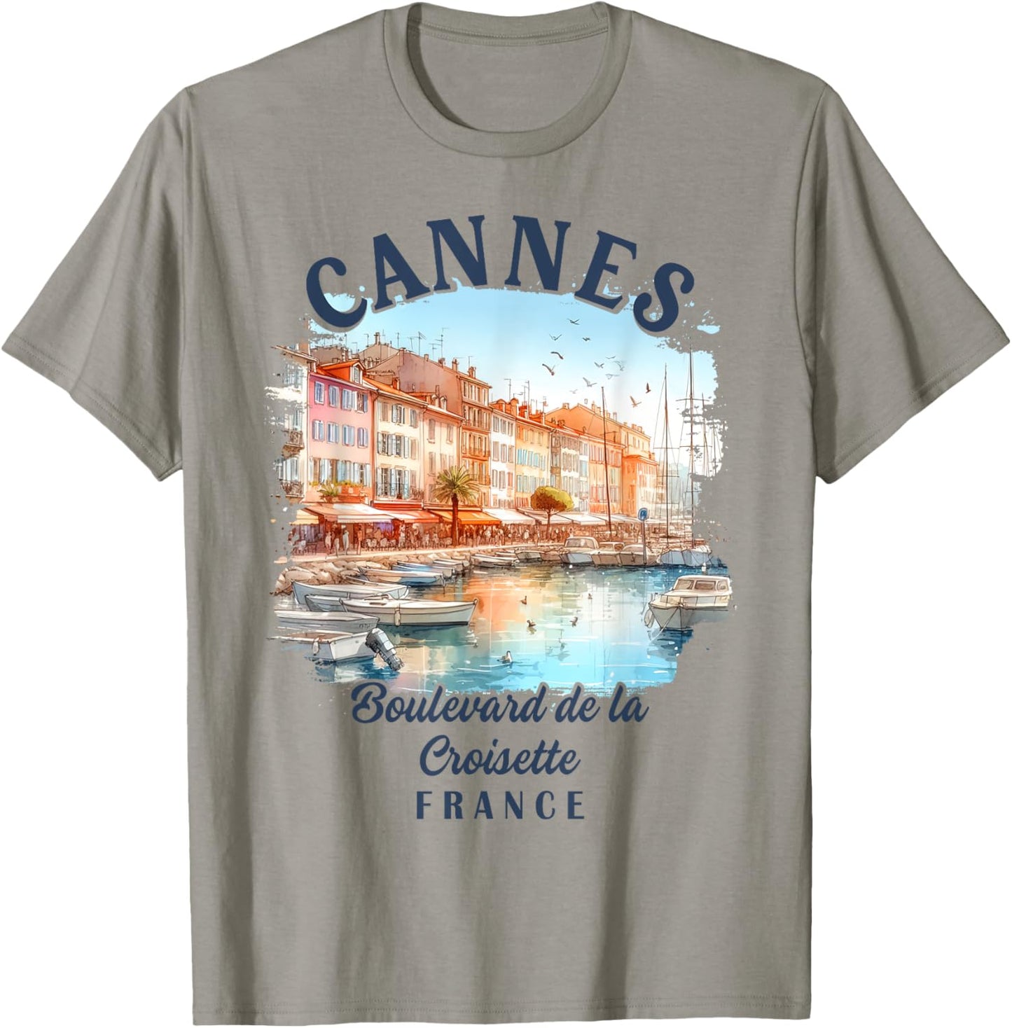 Cannes France Travel Trip Cannes Boulevard De La Croisette T-Shirt - T-Shirt | Sand