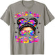 Field Day 2026 Vibes Colorful Tie Dye Messy Bun Girls T-Shirt - T-Shirt | Sand
