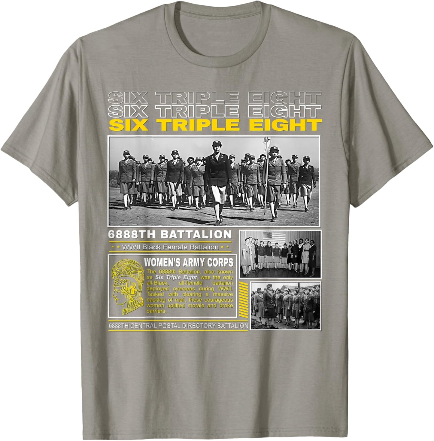 6888th Battalion WWII All-Black Female Unit T-Shirt - T-Shirt | Sand