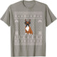 Ugly Xmas Sweater Style Boxer Dog Reindeer Christmas Women Kids T-Shirt - T-Shirt | Sand
