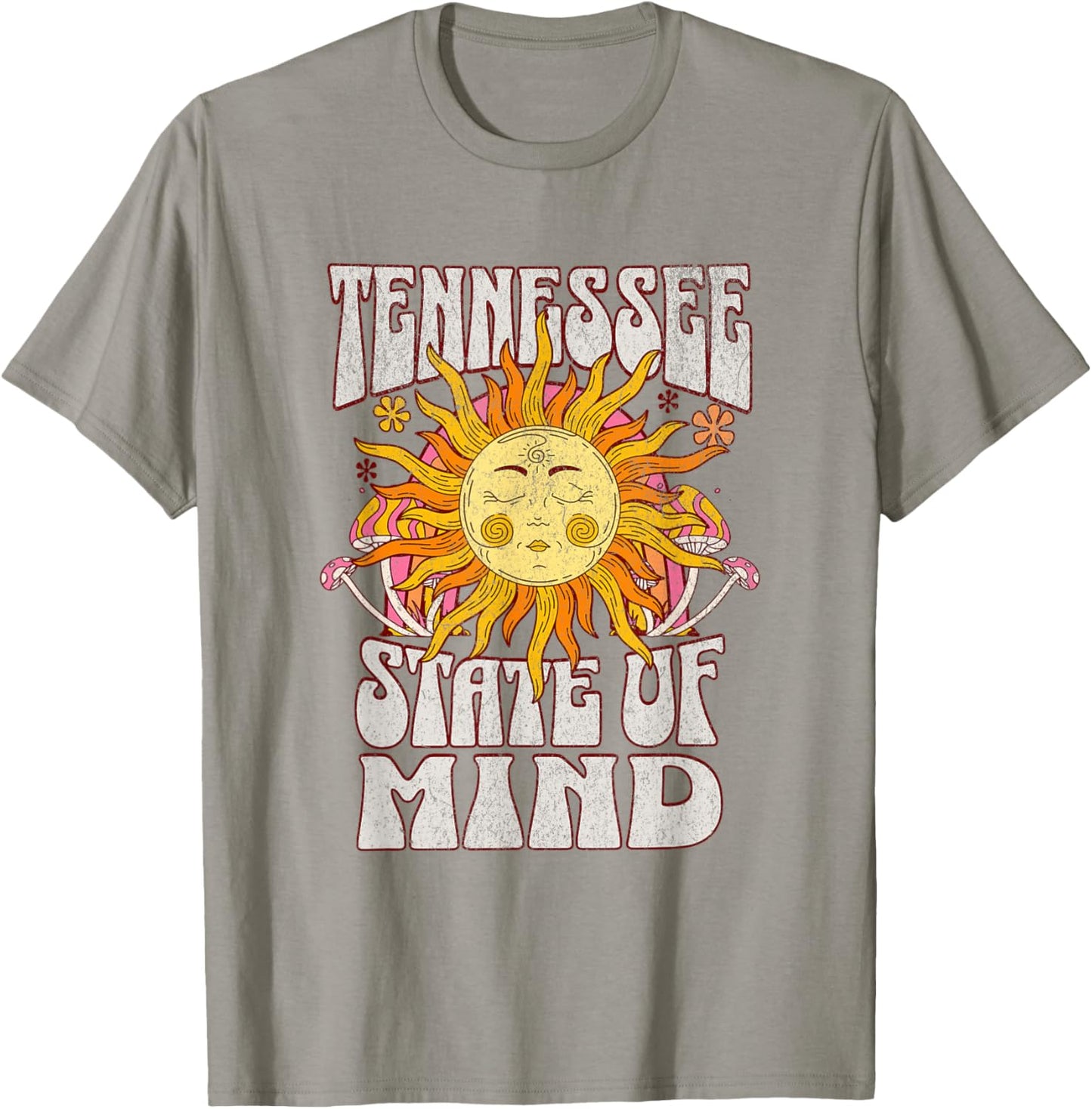 Retro Tennessee State Of Mind | Tennessee Lovers Distressed T-Shirt - T-Shirt | Sand