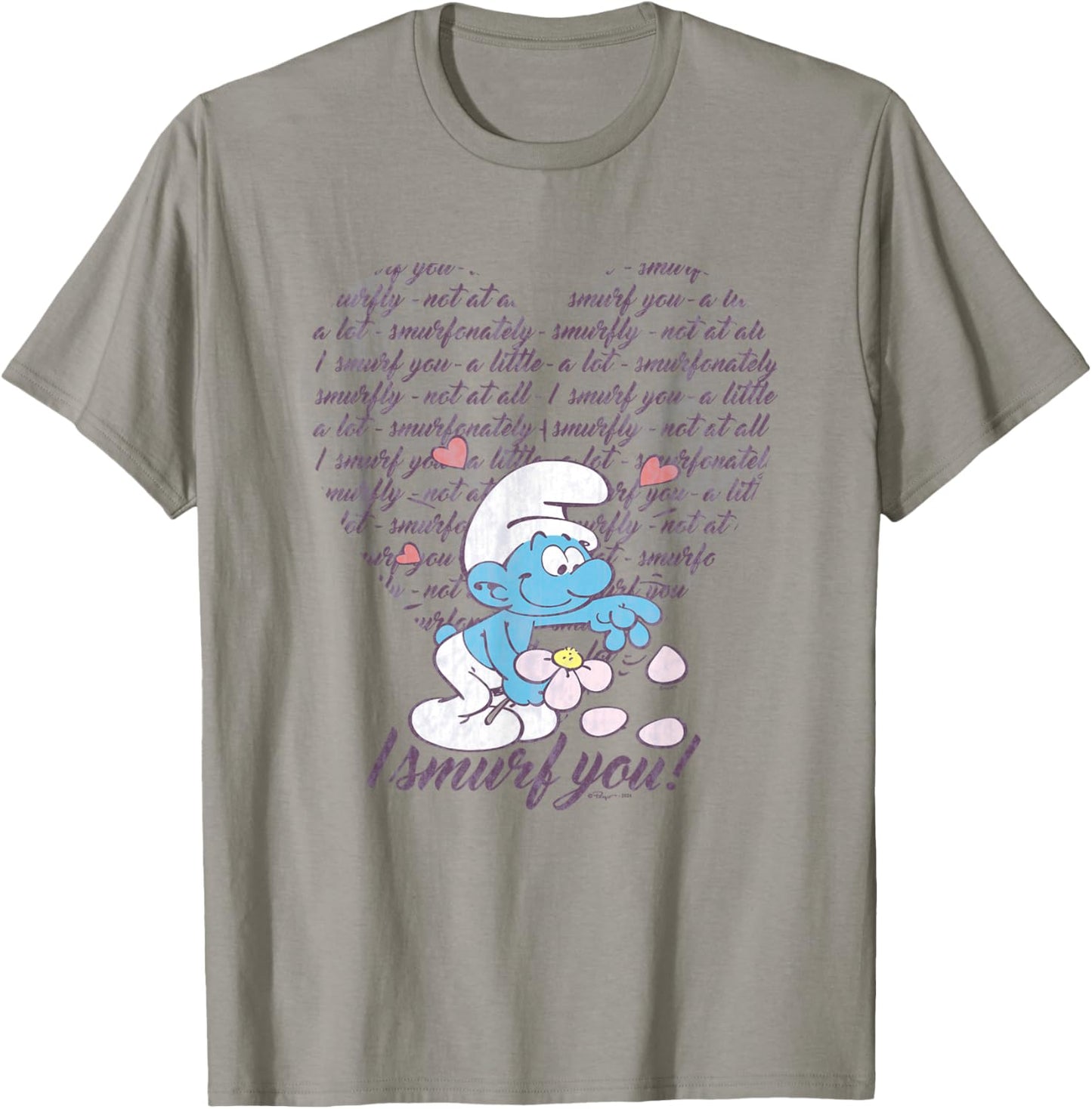 The Smurfs Valentine's Day I Smurf You! Vintage Heart Logo T-Shirt - T-Shirt | Sand