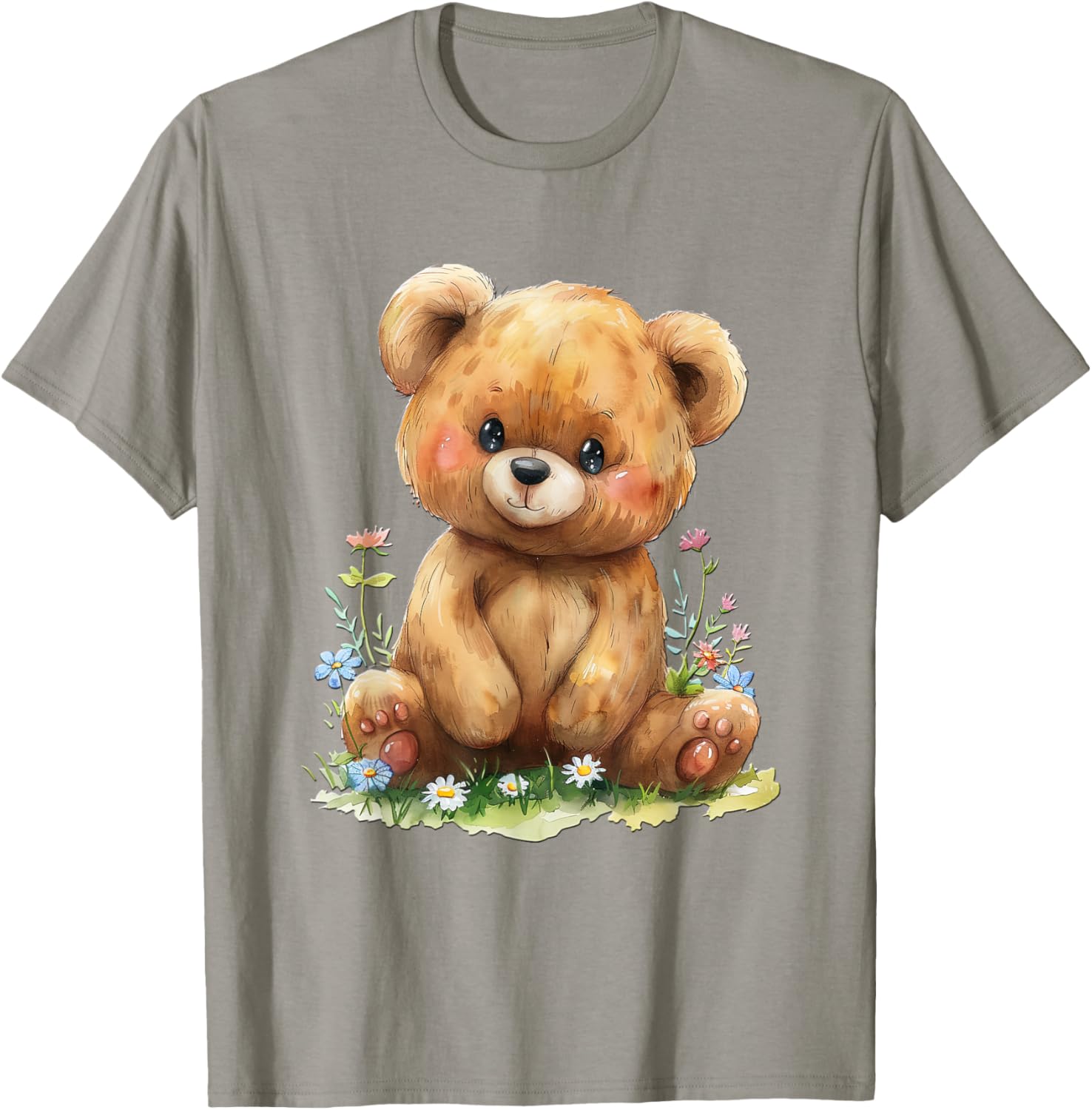 Baby Bear with Flowers Cute Lil Bears Snugglebear Daughter T-Shirt - T-Shirt | Sand