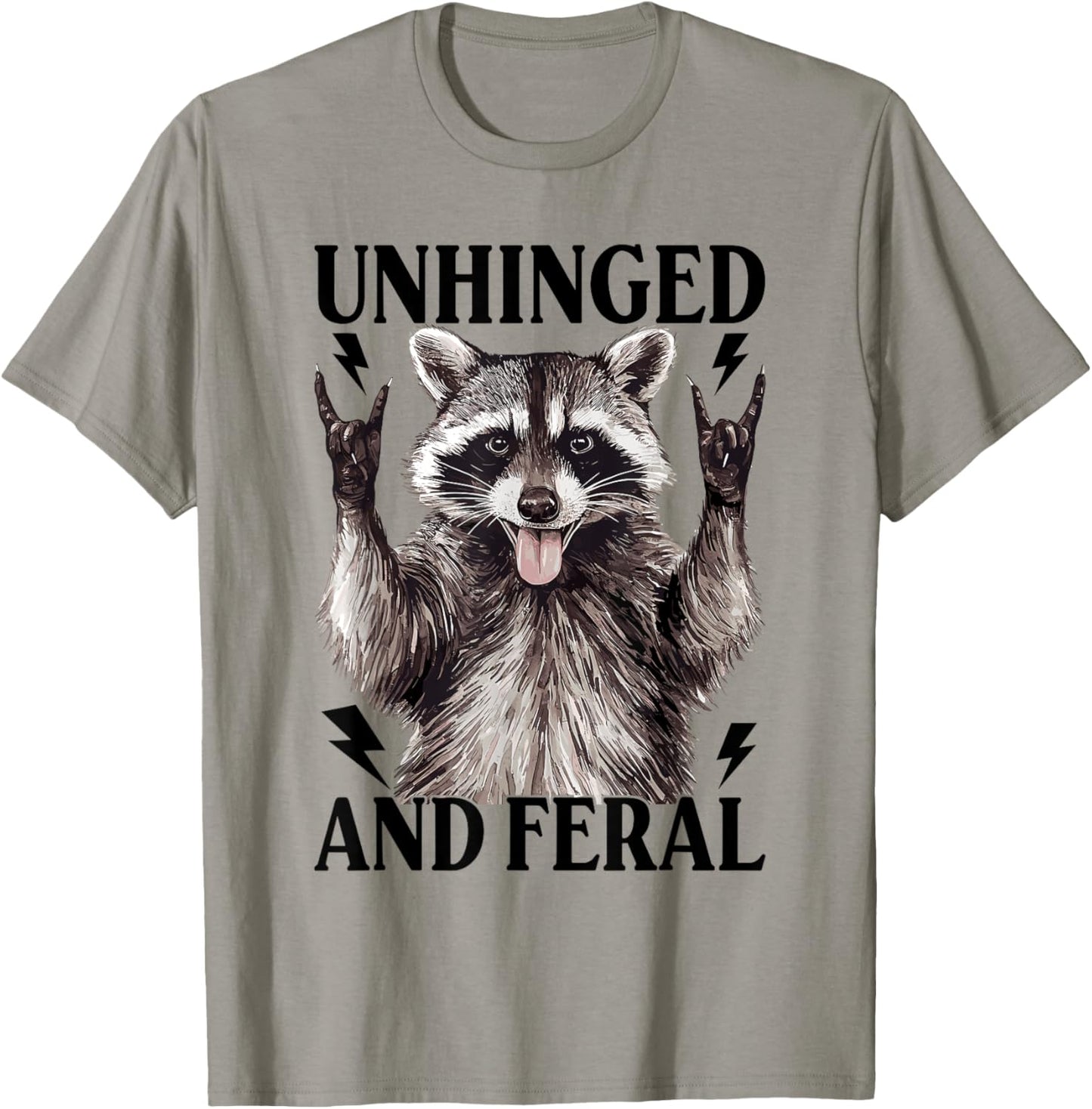 Unhinged And Feral Raccoon Vintage Cartoon Animal Feral Girl T-Shirt - T-Shirt | Sand