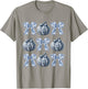 Blue and White Pumpkins Chinoiserie With Bow Fall Halloween T-Shirt - T-Shirt | Sand