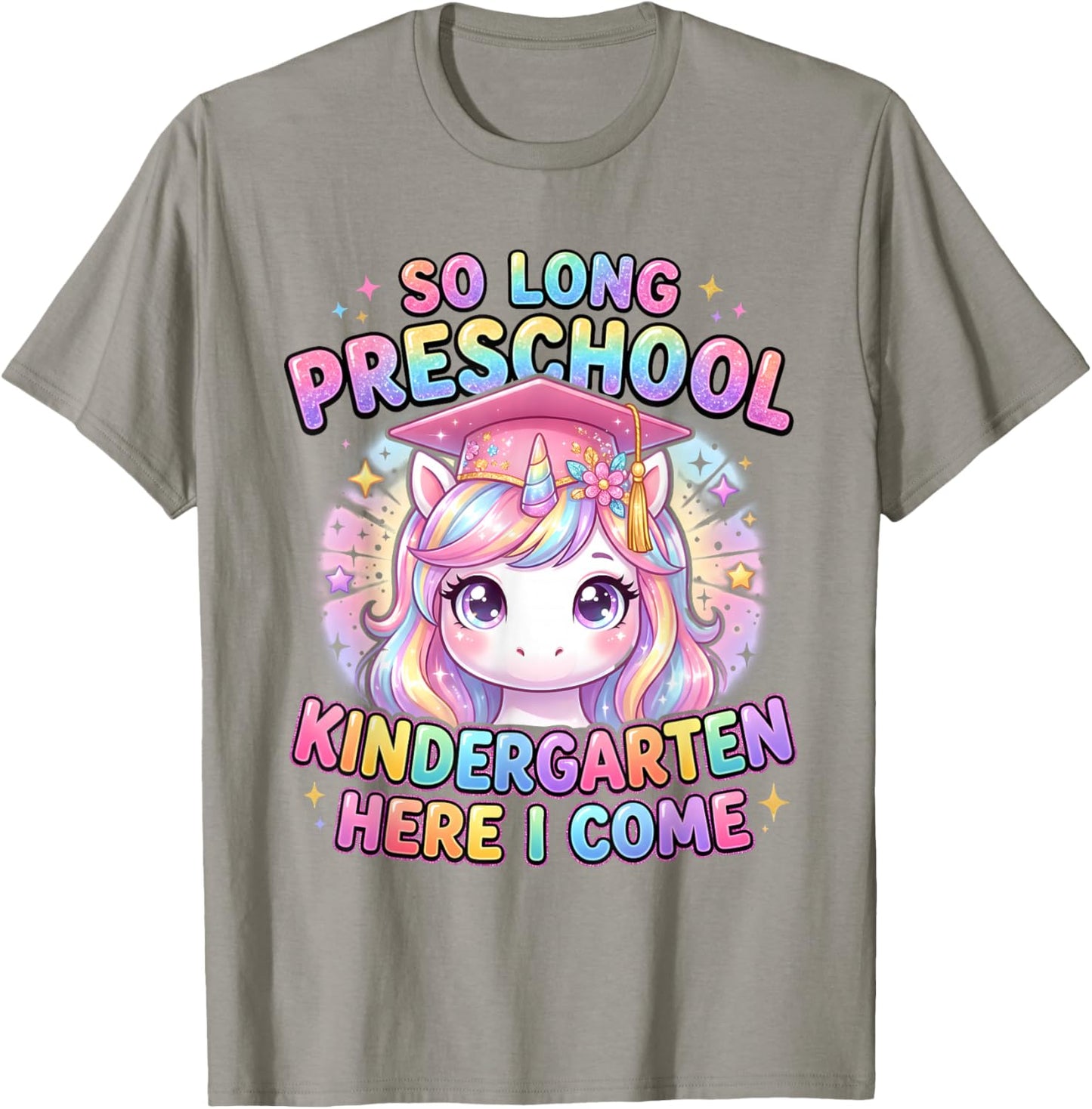 So Long Preschool Kindergarten Here I Come Unicorn for Girls T-Shirt - T-Shirt | Sand