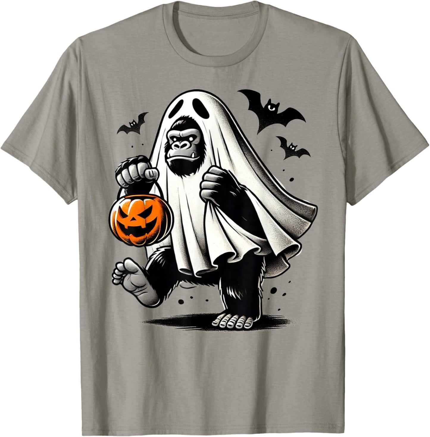Funny Gorilla Halloween Ghost Costume Trick Or Treat Monkey T-Shirt - T-Shirt | Sand
