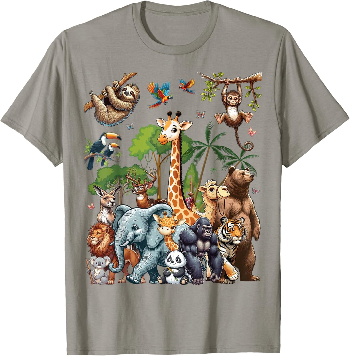 Zoo Animals Wildlife Safari Jungle Zoo Birthday Party T-Shirt - T-Shirt | Sand