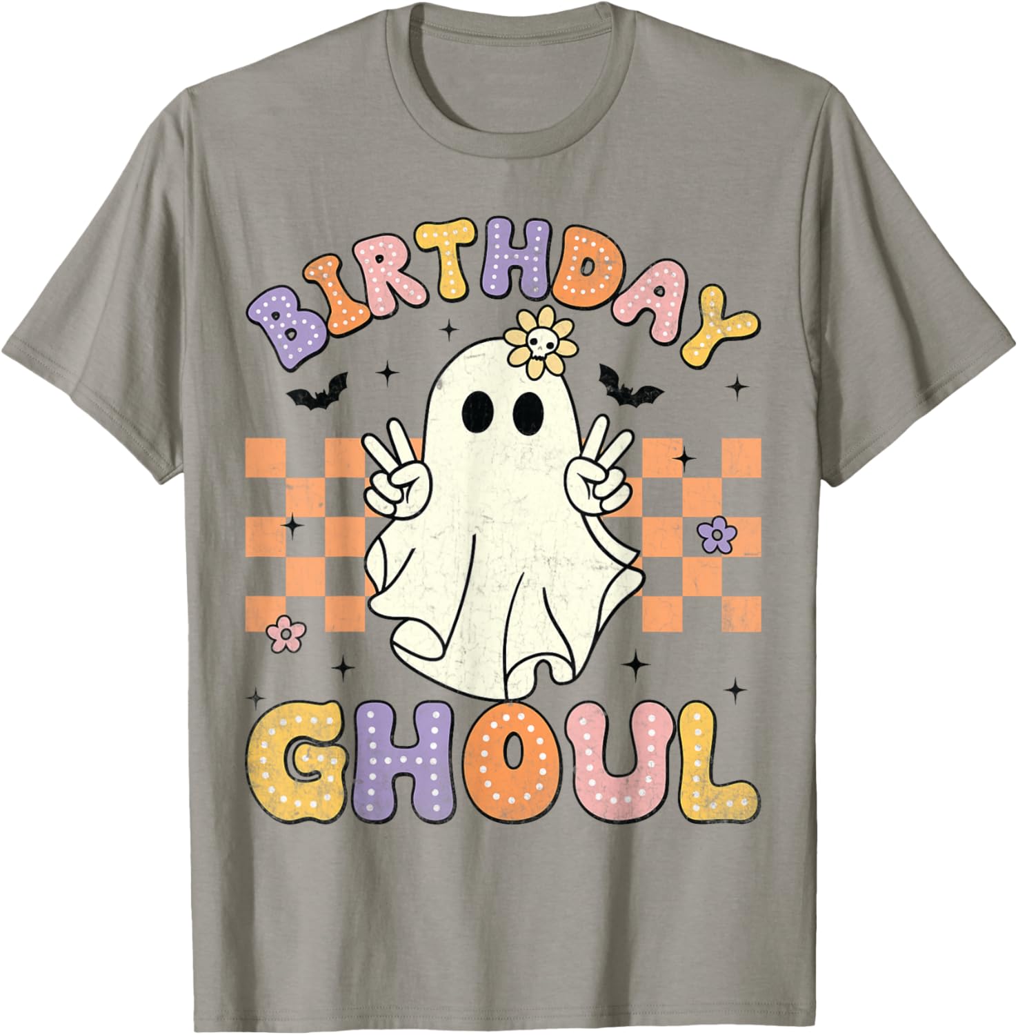 Birthday Ghoul Ghost Groovy Funny Halloween Birthday Party T-Shirt - T-Shirt | Sand