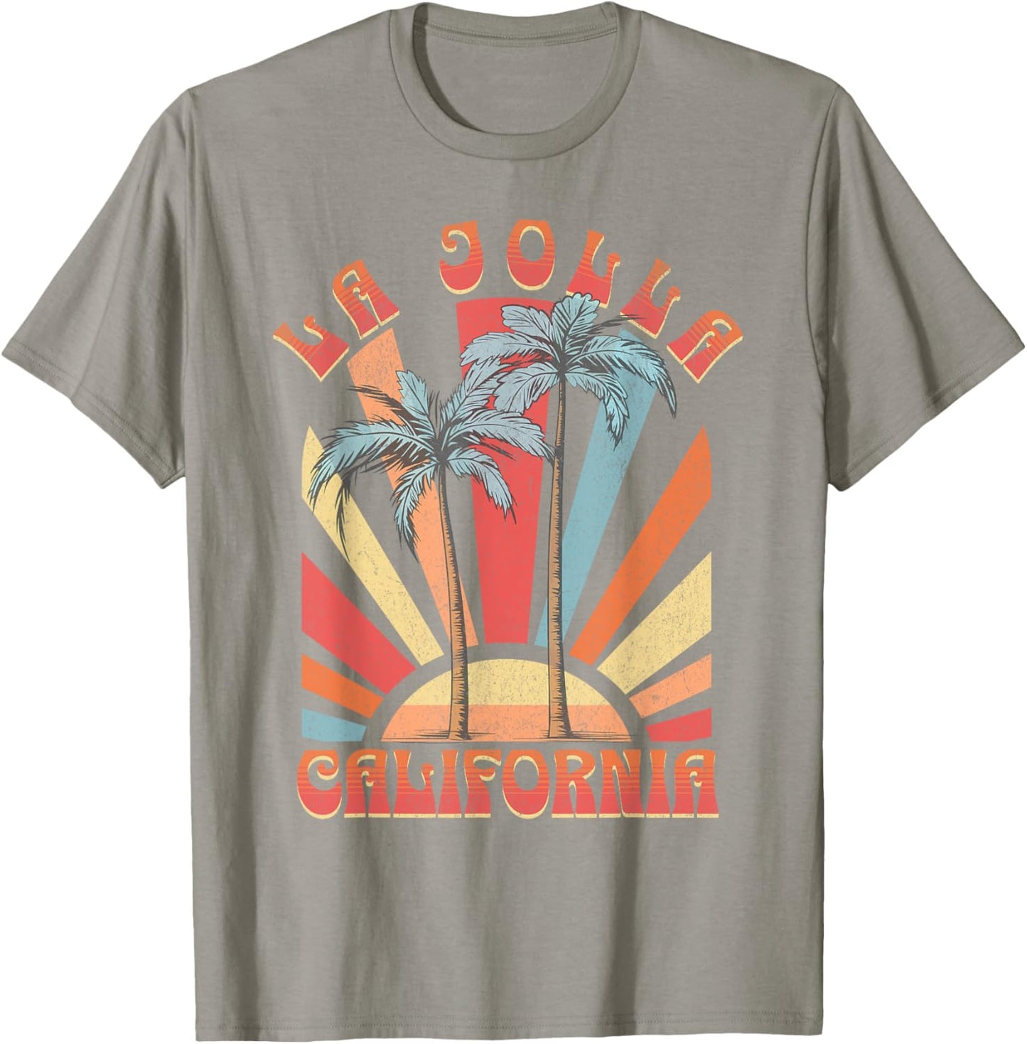 La Jolla Beach California Surfing Surf Ocean Retro - -Adults, Kids - Blue - Small - Short Sleeve T-Shirt - T-Shirt | Sand