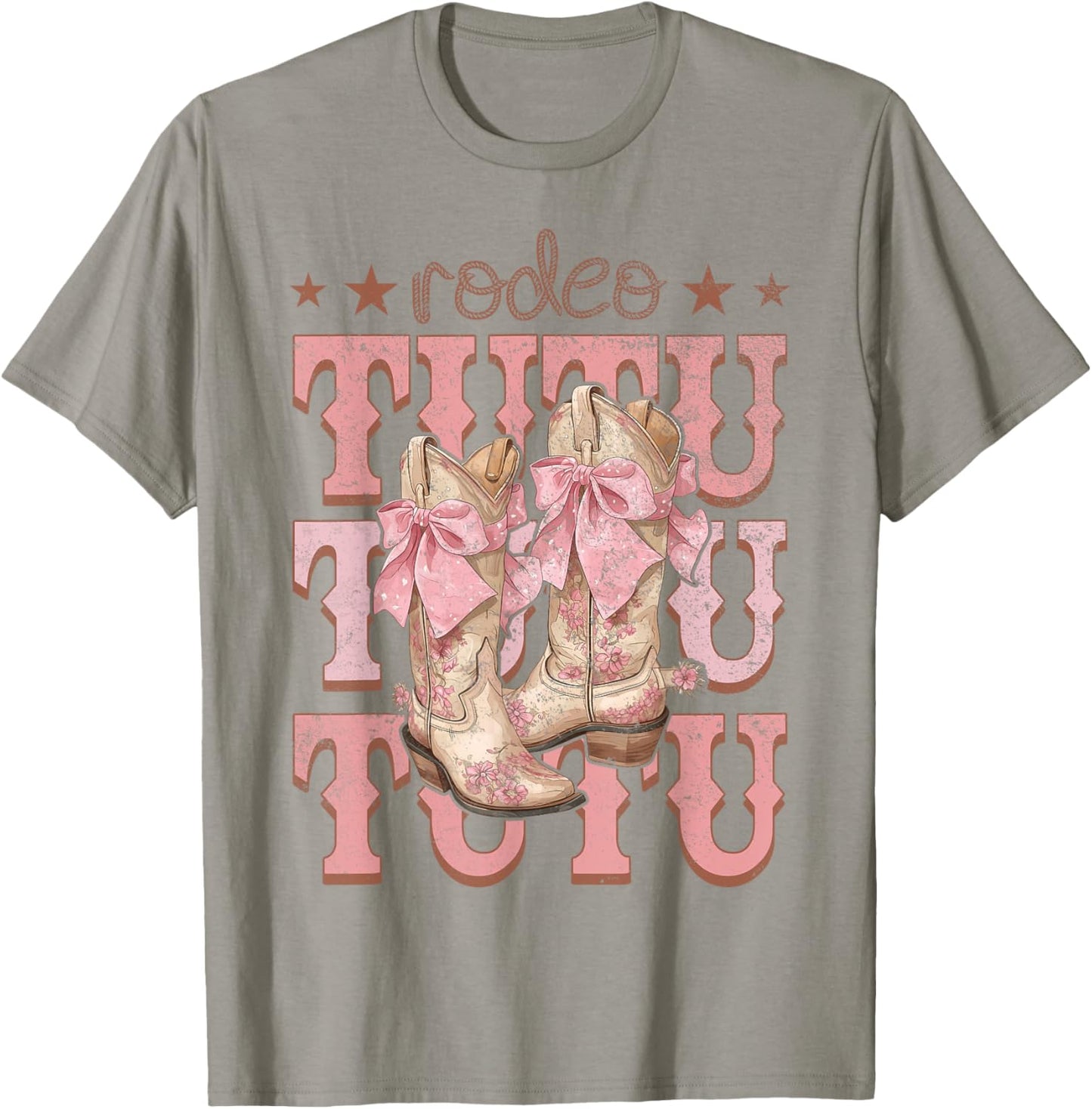 Rodeo Tutu Pink Boots Coquette Cow-Girl Birthday Party T-Shirt - T-Shirt | Sand