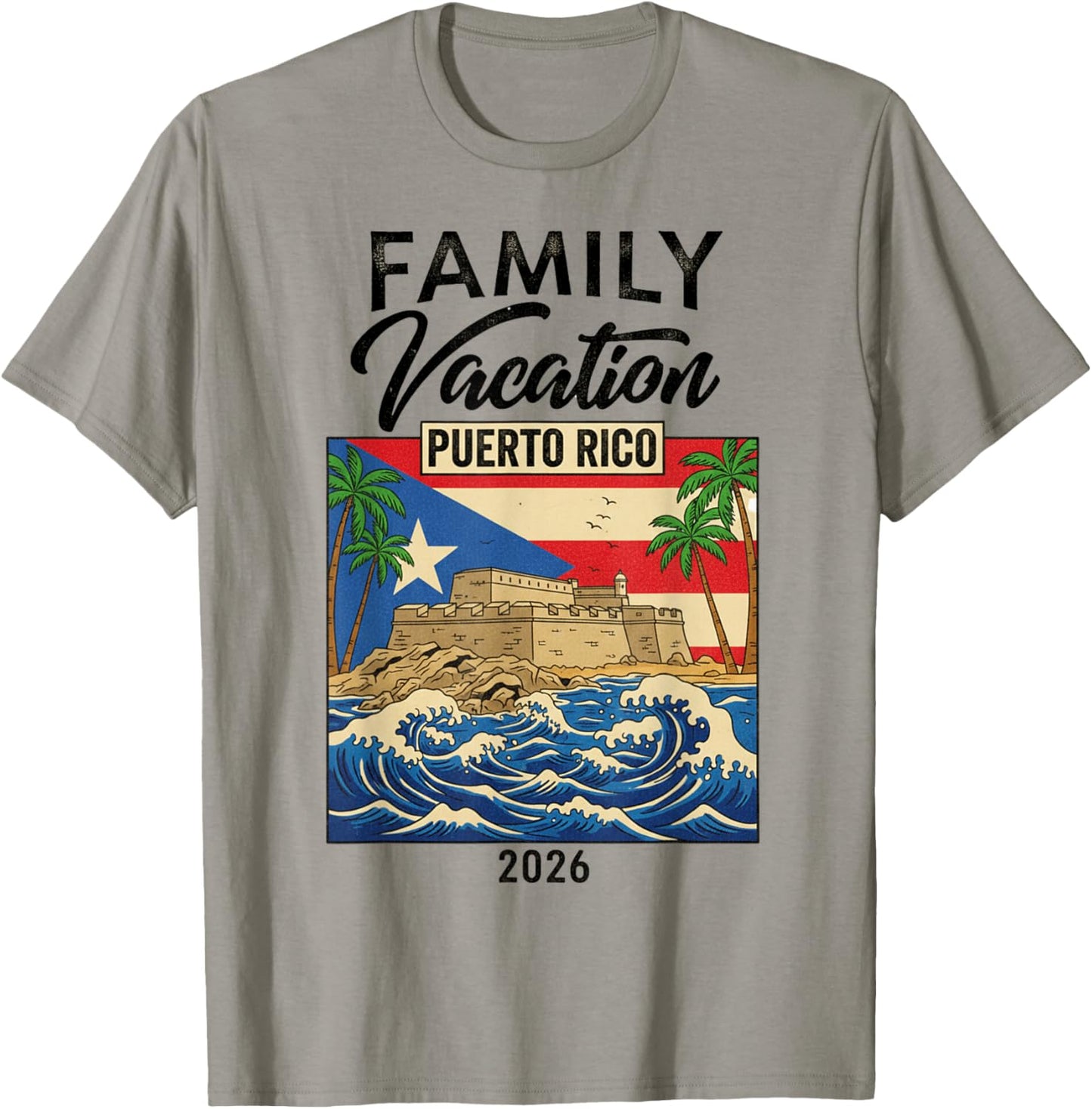 Family Vacation Puerto Rico 2026 Matching in Summer Vacation T-Shirt - T-Shirt | Sand