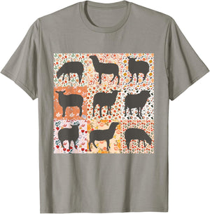 Sheep Lover Sheep Mom Sheep Mama Farmer Floral Boho Sheep T-Shirt - T-Shirt | Sand