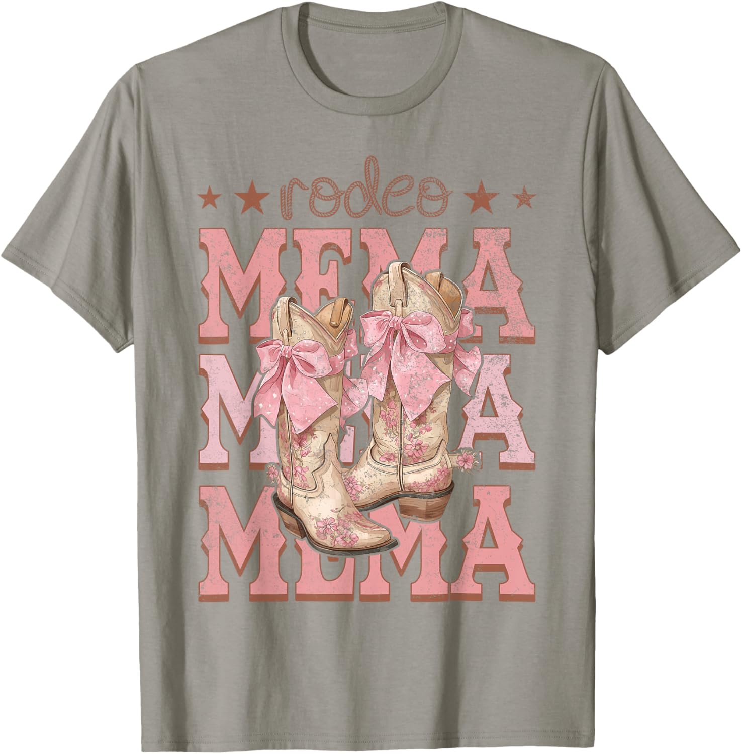 Rodeo Mema Pink Boots Coquette Cow-Girl Birthday Party T-Shirt - T-Shirt | Sand