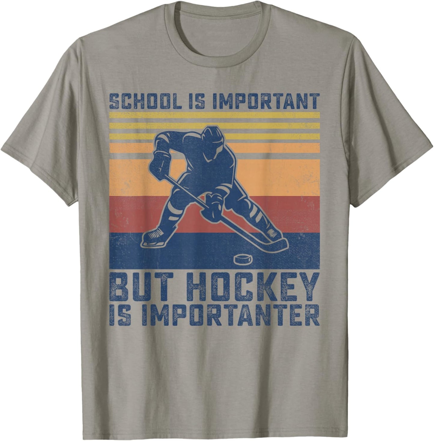 Funny School Is Important But Hockey Is Importanter Boys T-Shirt - T-Shirt | Sand
