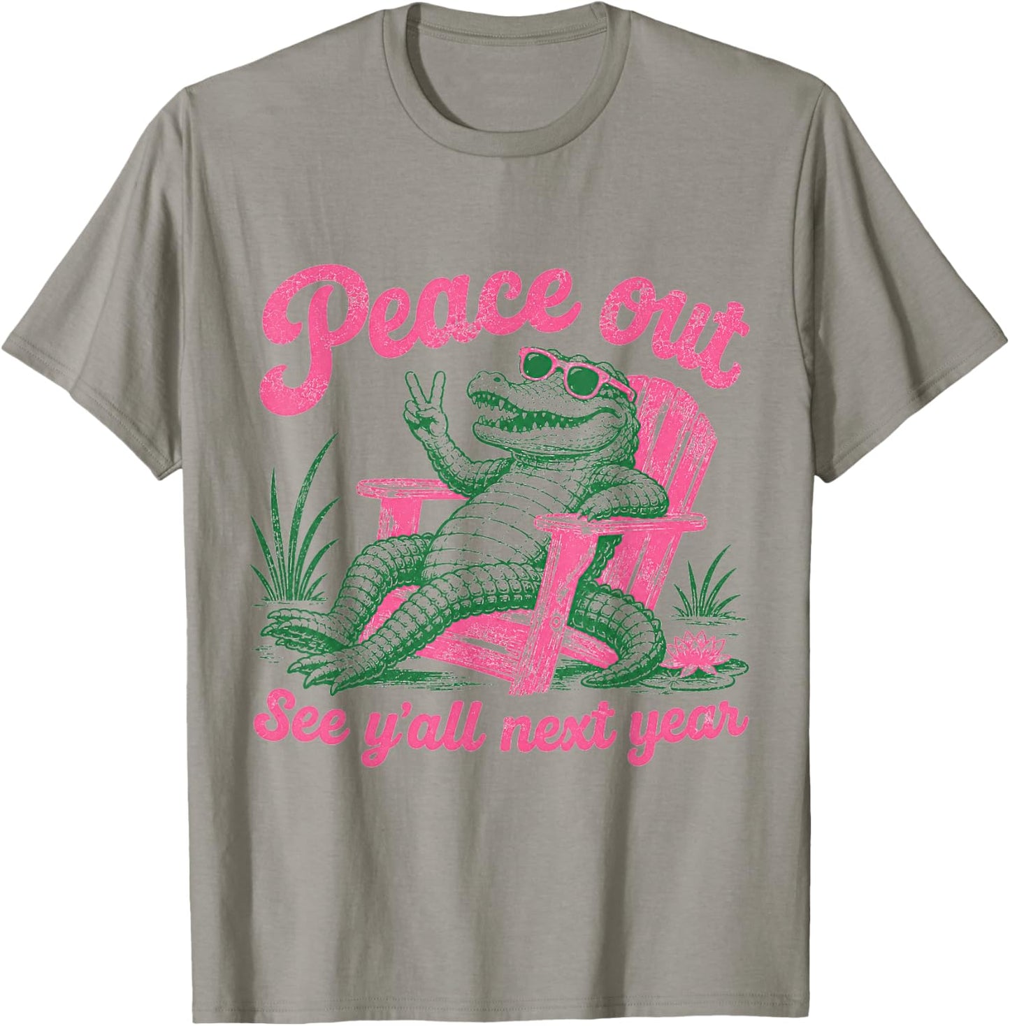 Peace Out See Y'all Later Teacher Summer Last Day of School T-Shirt - T-Shirt | Sand