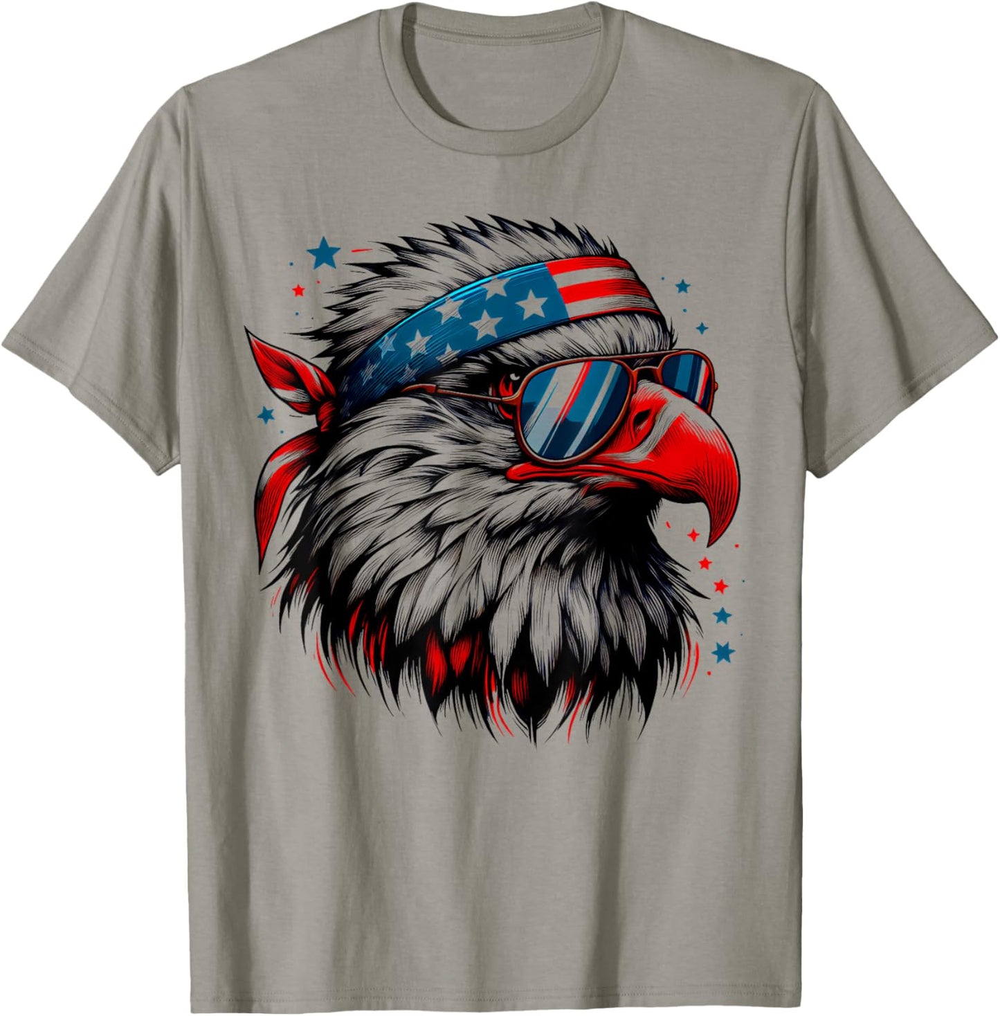 Bald Eagle Patriotic American Sunglasses Flag 4th Of July T-Shirt - T-Shirt | Sand