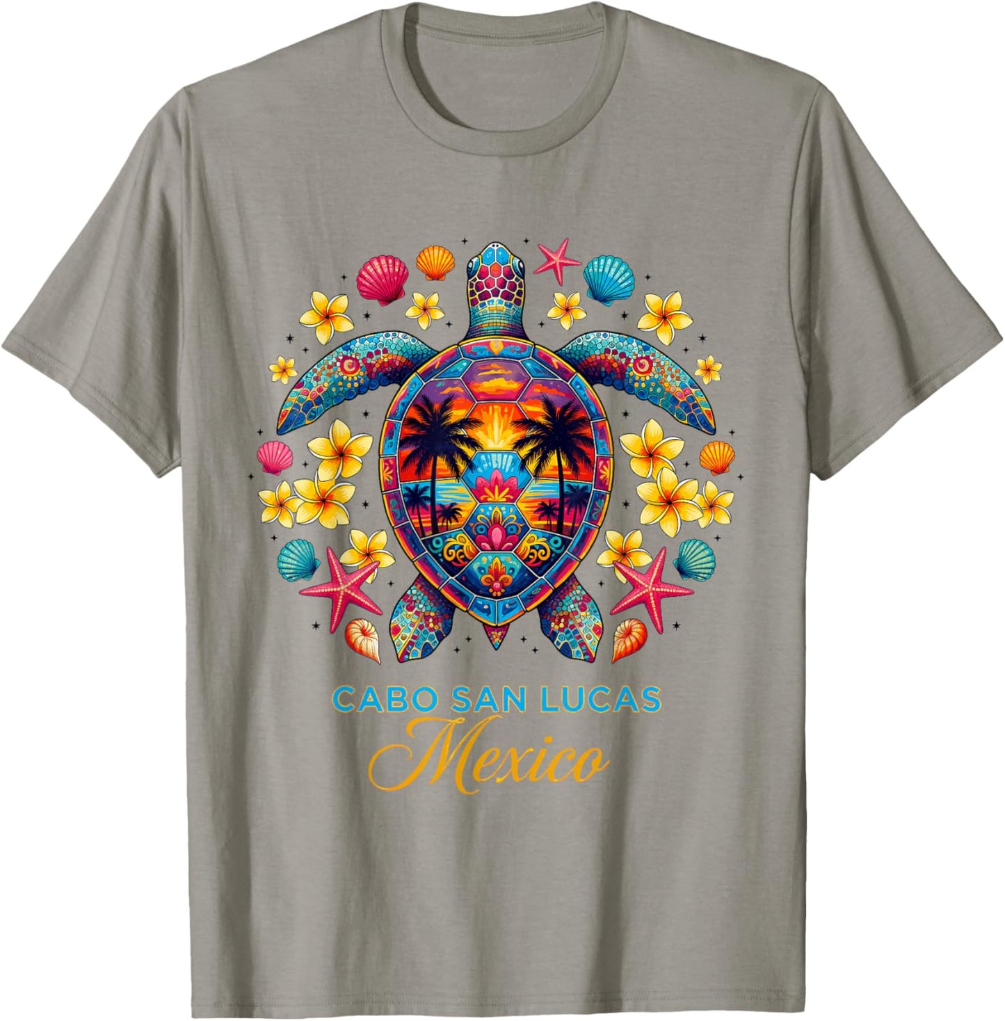 Cabo San Lucas Mexico Turtle Tropical Beach Sunset Summer T-Shirt - T-Shirt | Sand