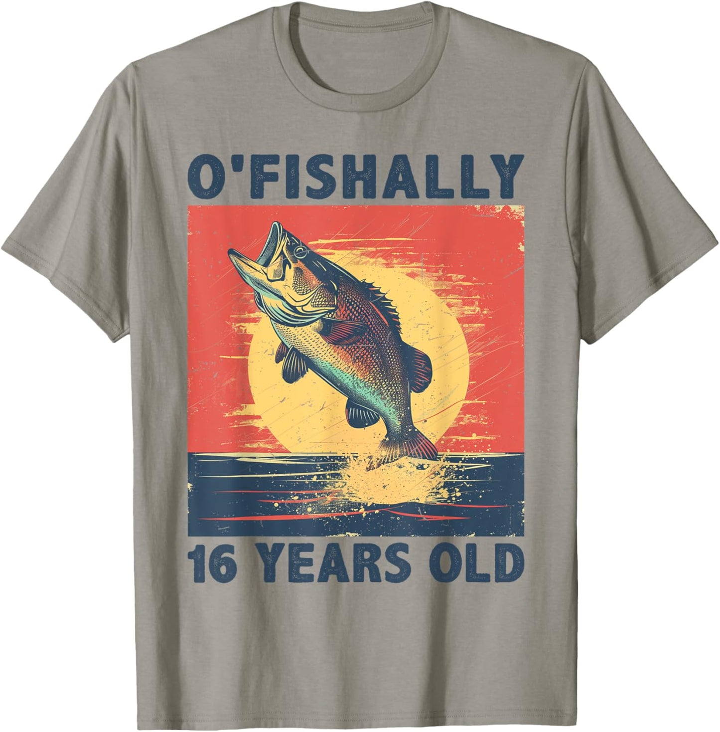 Ofishally 16 Years Old 2008 Fishing Fisherman 16th Birthday T-Shirt - T-Shirt | Sand