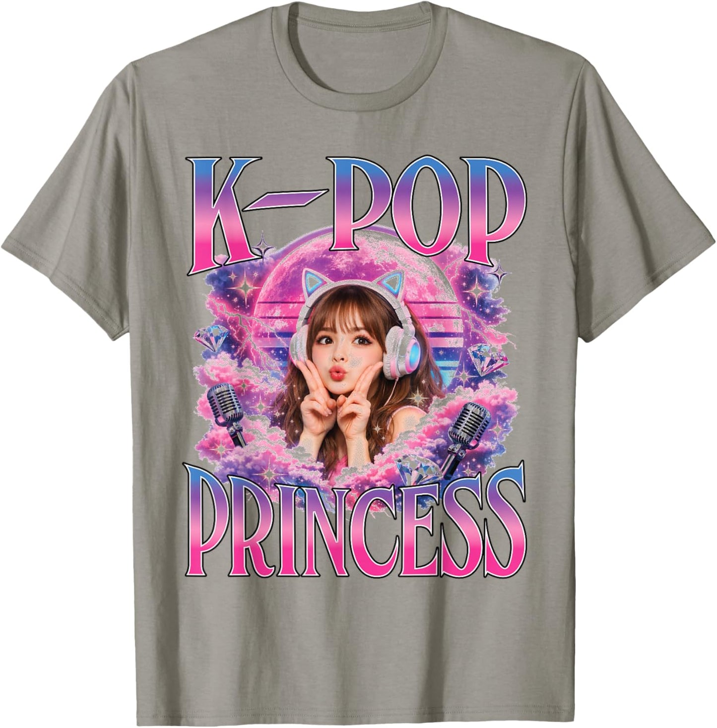 K-Pop Princess Aesthetic Bootleg Musik Fan Mädchen T-Shirt - T-Shirt | Sand