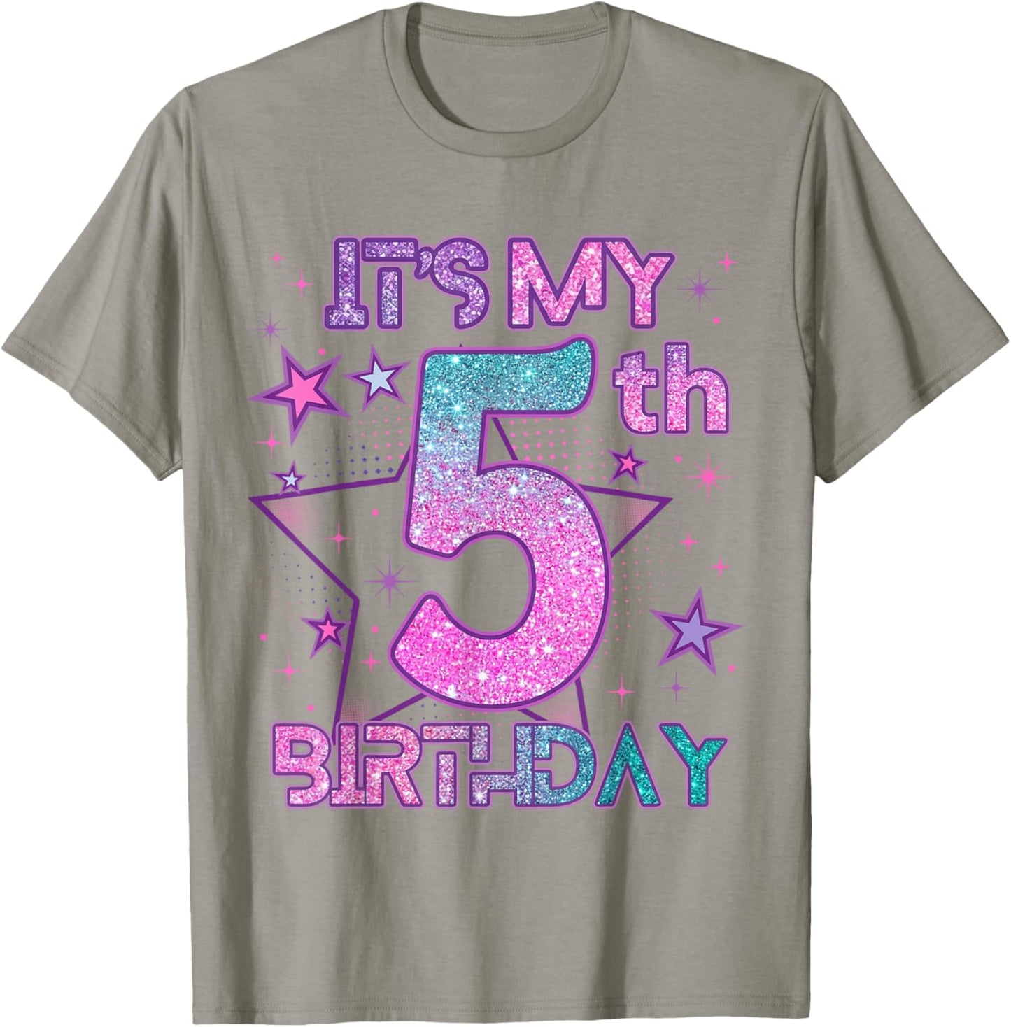It’s My 5th Birthday K-pop Girl 5 Year Birthday Party Kids T-Shirt - T-Shirt | Sand