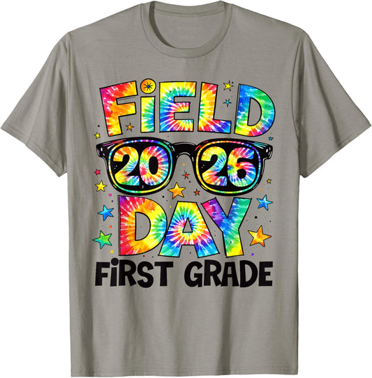 Field Day 2026 1st Grade Tie Dye Teachers Kids T-Shirt - T-Shirt | Sand