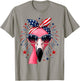 Patriotic Flamingo 4th of July USA American Flag Animal T-Shirt - T-Shirt | Sand