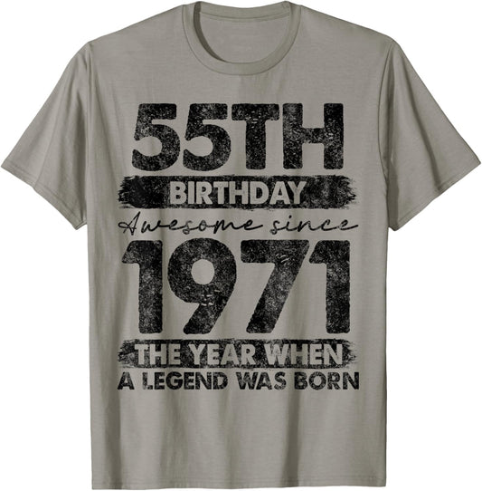 55 Year Old Gifts Vintage 1971 Limited Edition 55th Birthday T-Shirt - T-Shirt | Sand