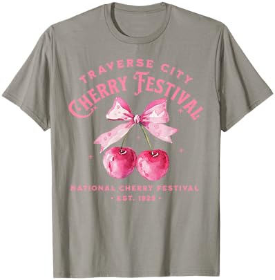 Traverse City Cherry & Wine Festival Design T-Shirt - T-Shirt | Sand