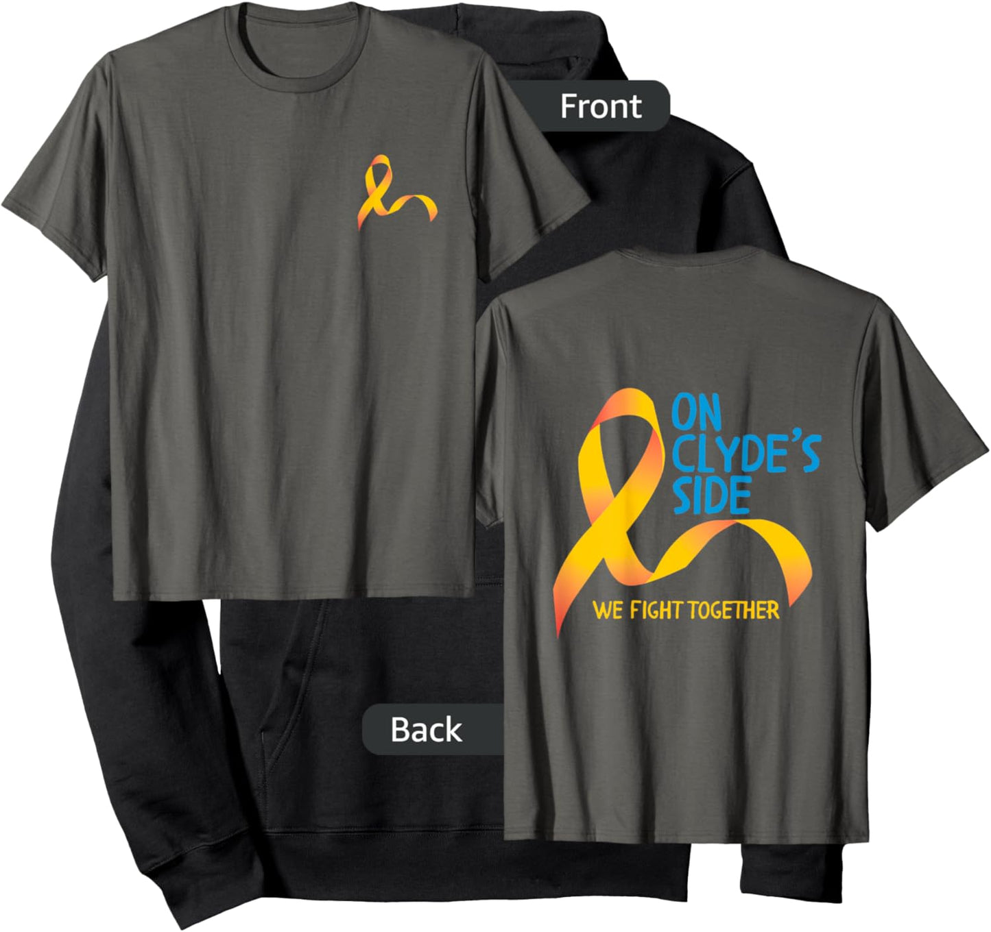 On Clyde's Side (original) | Two Sided Cancer Ribbon Hoodie - Hoodie | Black