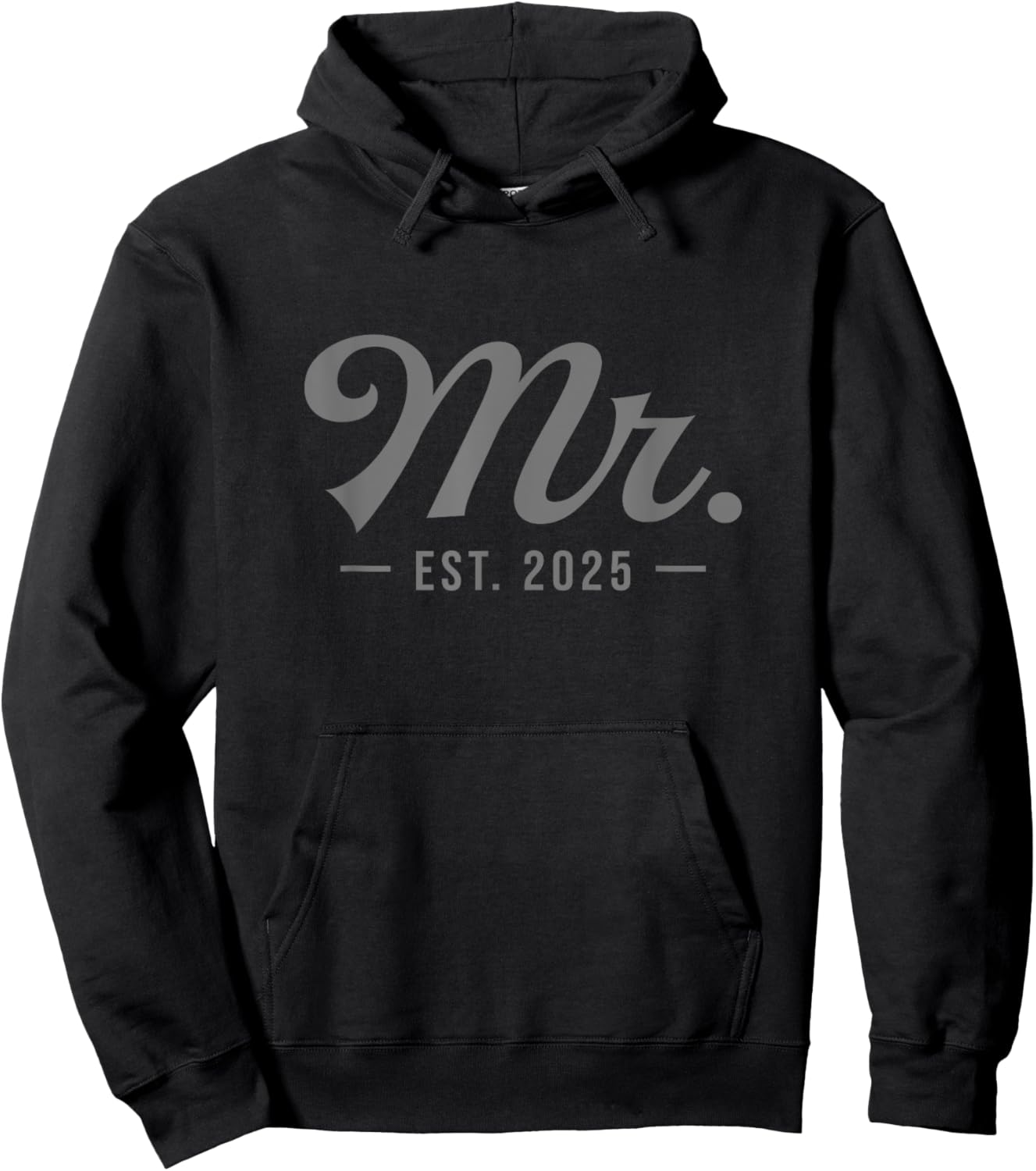 Mr Est. 2025 Just Married Wedding Husband Matching Mr & Mrs Hoodie - Hoodie | Black
