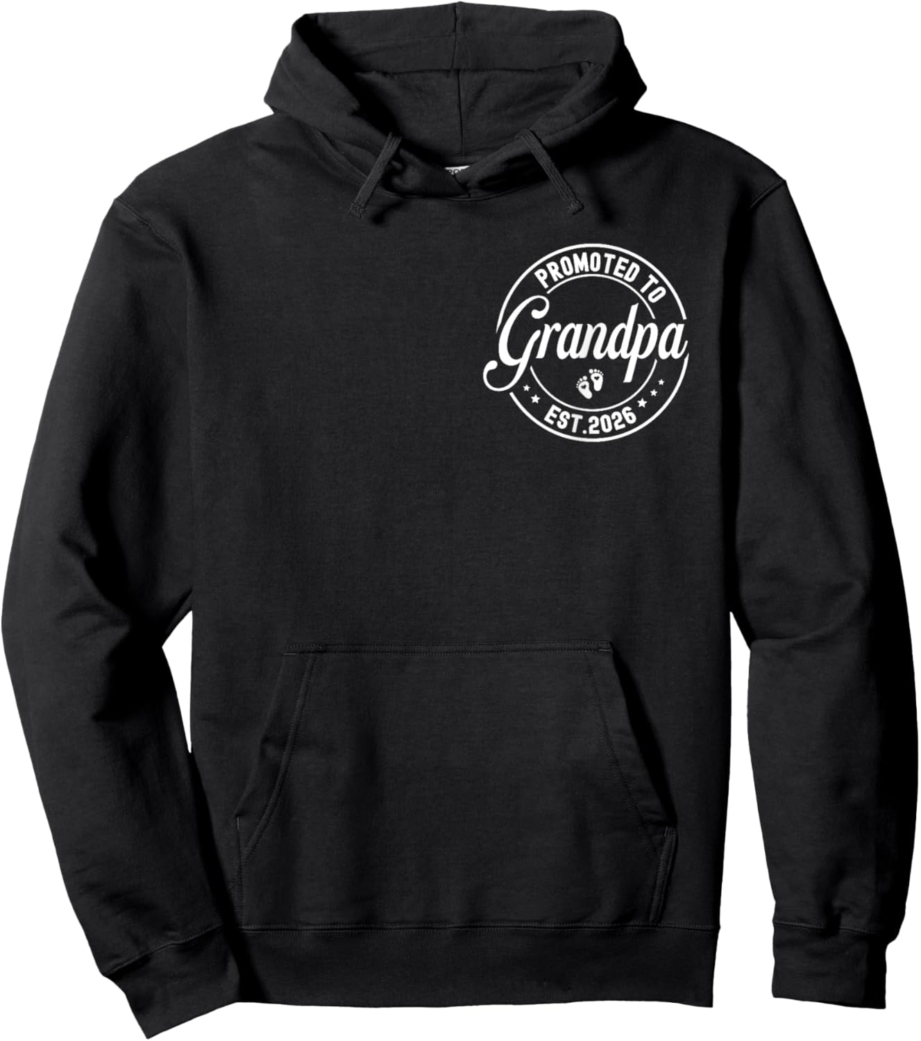 Promoted to Grandpa est. 2026 Grandparents Baby Announcement Hoodie - Hoodie | Black