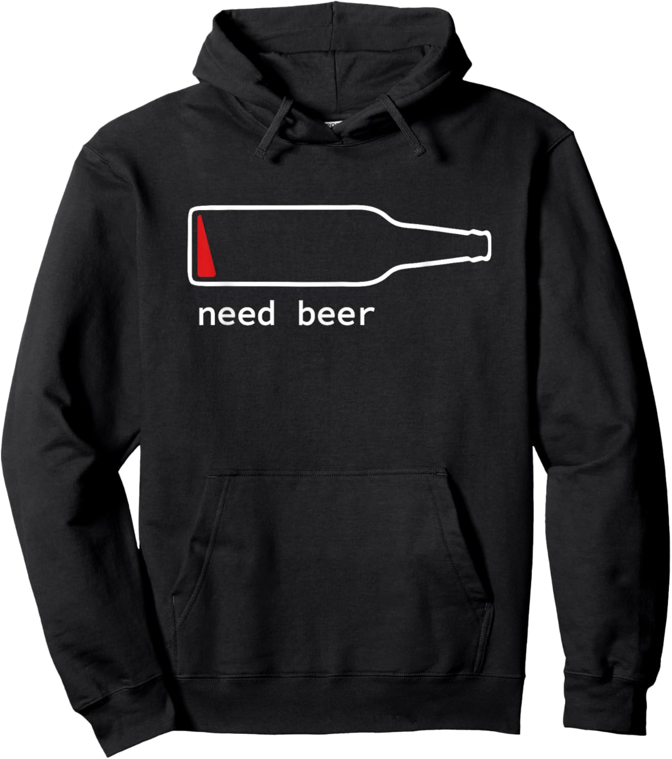 Funny Drinking Guy Stuff Low Battery Need Beer Hoodie - Hoodie | Black