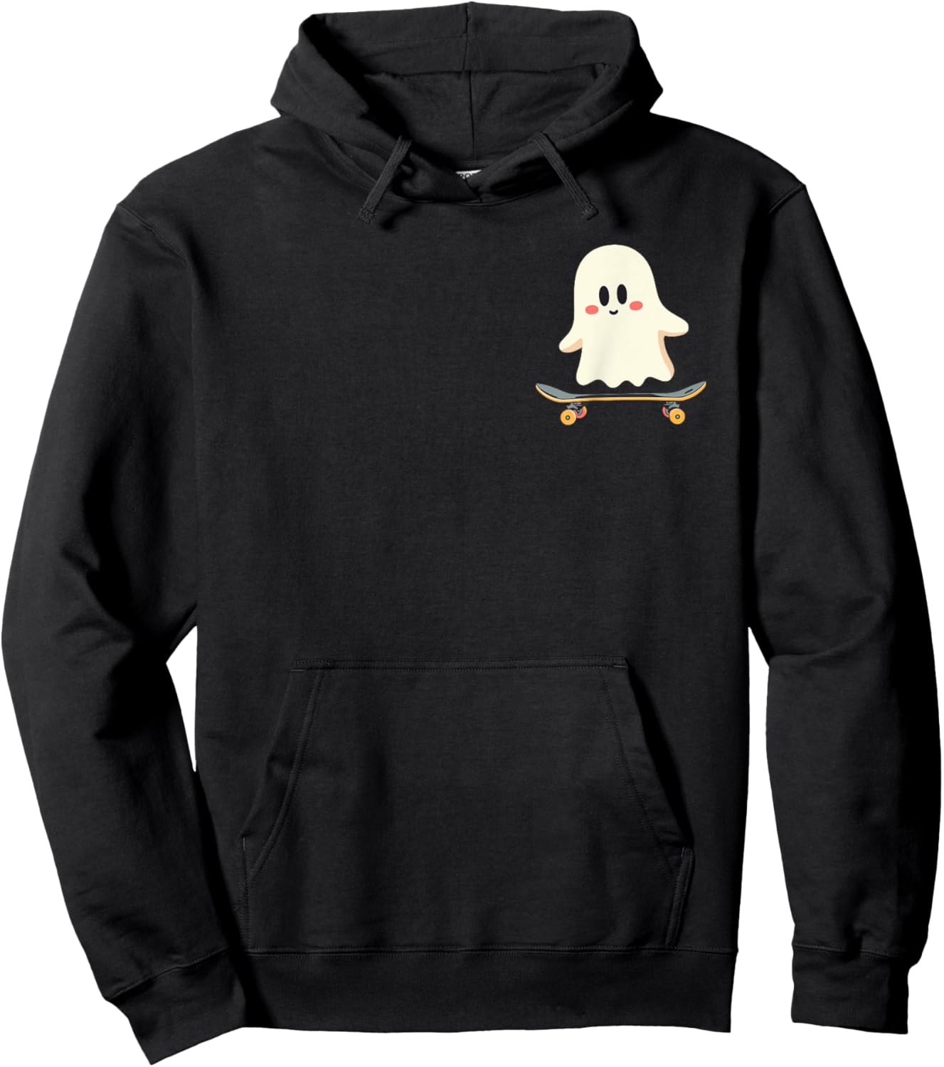 Ghost Skateboard Retro Halloween Costume Hoodie - Hoodie | Black
