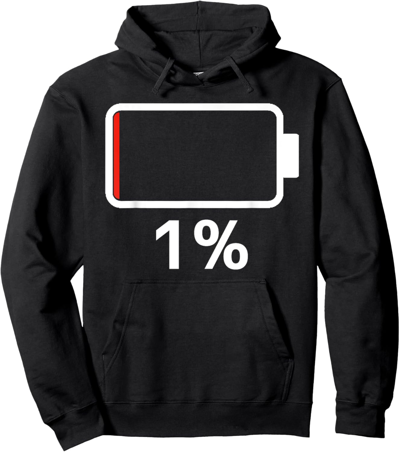 Battery 1% Charging Energy Battery low battery dead Hoodie - Hoodie | Black