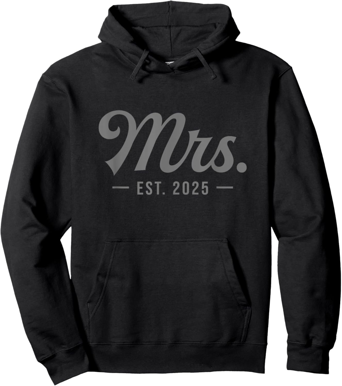 Mrs Est. 2025 Just Married Wedding Wife Matching Mr & Mrs Hoodie - Hoodie | Black